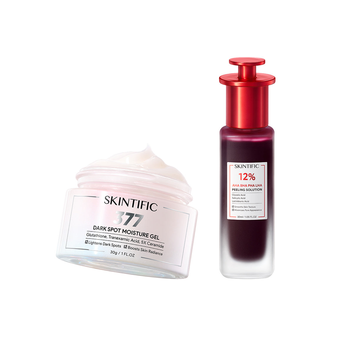 2PCS SKINCARE SET | ACID PEELING SOLUTION SERUM 30ML & 5X CERAMIDE BARRIER MOISTURIZER GEL 30G